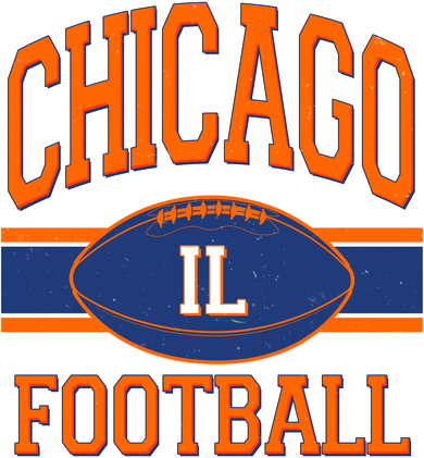 Classic Chicago IL Football Fan Logo Long Sleeve Shirt